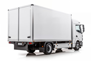 A clean white truck on white background, one object