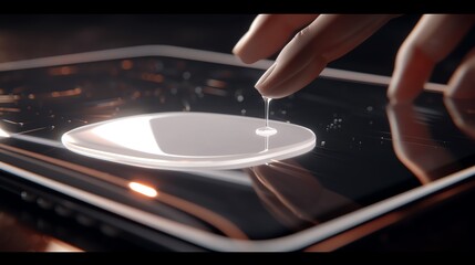 Obraz premium A 3D render of an alcohol prep pad being used to clean a surface