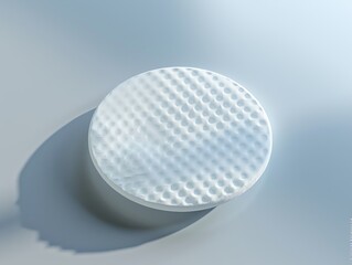 A 3D render of an alcohol prep pad with a subtle pattern design