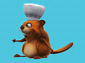 Fun 3D cartoon beaver talking © Julien Tromeur