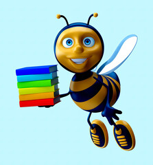 4K cartoon illustration of a fun Bee