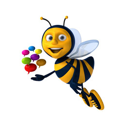 Fun 3D cartoon bee illustration