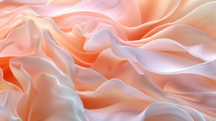 Obraz premium Wavy Petals with Creamy Blush: Wallpaper showcases silky tulip petals with a delicate creamy blush, flowing in waves.