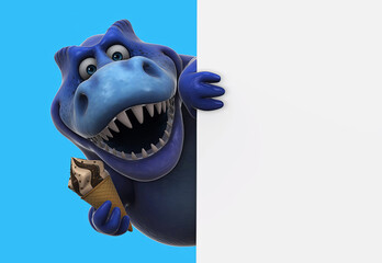 Fun 3D cartoon dinosaur with an ice cream © Julien Tromeur