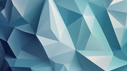 Fototapeta premium Light blue low poly template. Triangular geometric sample with gradient. Brand-new style for your business design. Generative AI