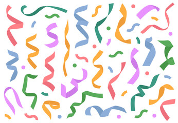 Colorful confetti. Decoration for carnival party, holiday event, Christmas, Wedding ceremony, Birthday. Vector illustration