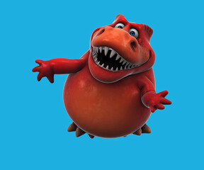 Fun 3D cartoon dinosaur dancing