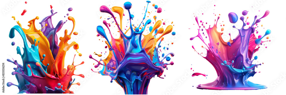Poster With this colorful paint splash, you can create vibrant projects with this isolated design element on a transparent background.
