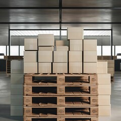 Set of wooden pallet for warehouse - 1