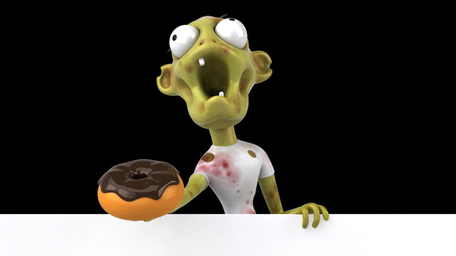 Fun 3D cartoon zombie illustration