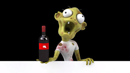 Fun 3D cartoon zombie illustration