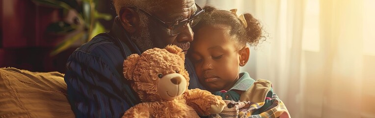 Generational Love Grandfather and Granddaughter Bonding
