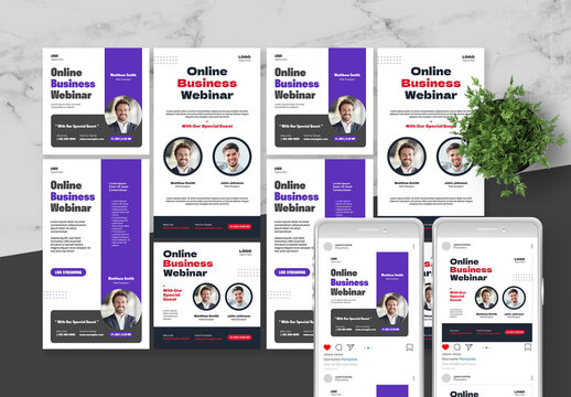 Purple and Red Webinar Social Media Story Psot