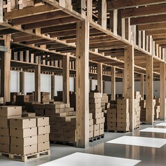 Set of wooden pallet for warehouse - 1