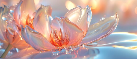 Tulip blooms suspended in a state of frozen reverie, their delicate forms immortalized in extreme macro photography.