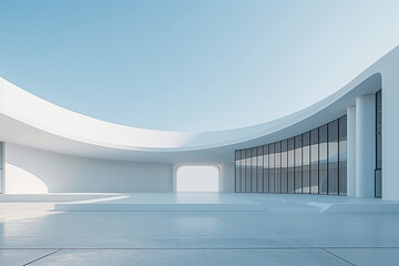 Obraz premium Concrete outdoor square building,Empty architectural background. 