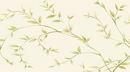 Elegant green leafy branches pattern on a pastel backdrop