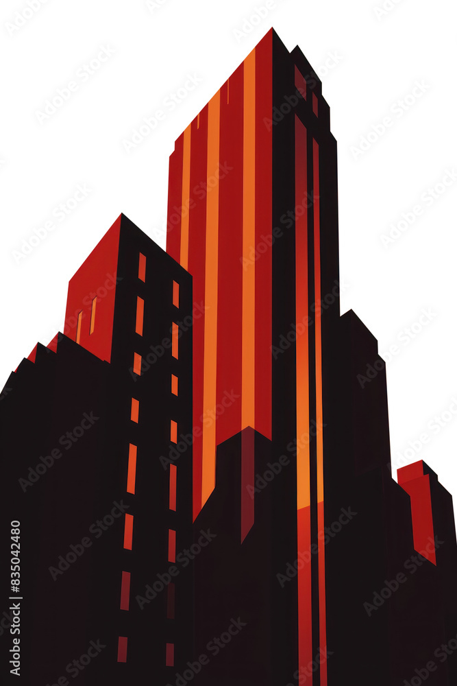 Poster png building architecture silhouette skyscraper.