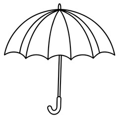 Umbrella isolated Line Art Vector