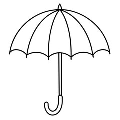 Umbrella isolated Line Art Vector