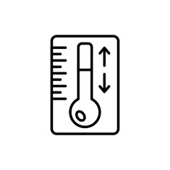 Thermometer outline icons, minimalist vector illustration ,simple transparent graphic element .Isolated on white background