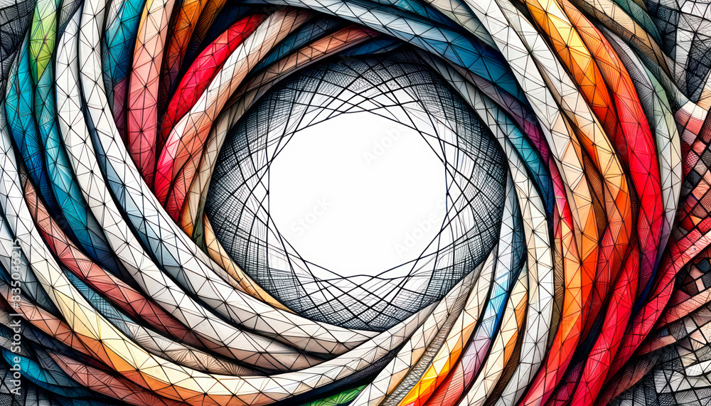 Poster abstract colorful twisted lines on a white background, digital artwork for creative concept. generat