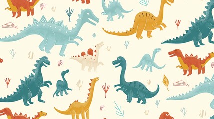 abstract colorful and playful dinosaur wallpaper