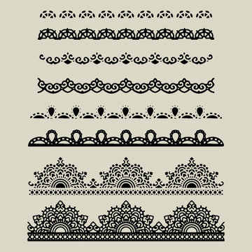 Bordes ilustrados recursos gr&aacute;ficos vector encaje lencer&iacute;a pincel