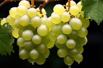 White grapes, grapes in full focus, bokeh in the background, nature background