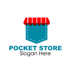 pocket store logo design concept vector illustration