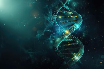 a blue dna strand is shown in this image, Abstract representations of encrypted data
