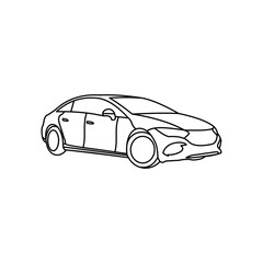 Car in Front line style modern vector creative design template