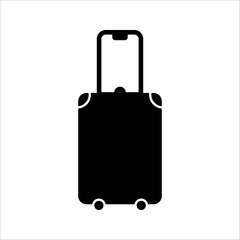 Suitcase symbol. travel luggage vector sign. Icon of a flat suitcase isolated on a white background. Vector illustration.