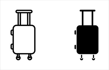 Suitcase symbol. travel luggage vector sign. Flat suitcase set icon isolated on white background. Vector illustration.