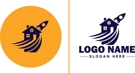 Auction house icon Auction gallery Auction center Auction mart flat logo sign symbol editable vector