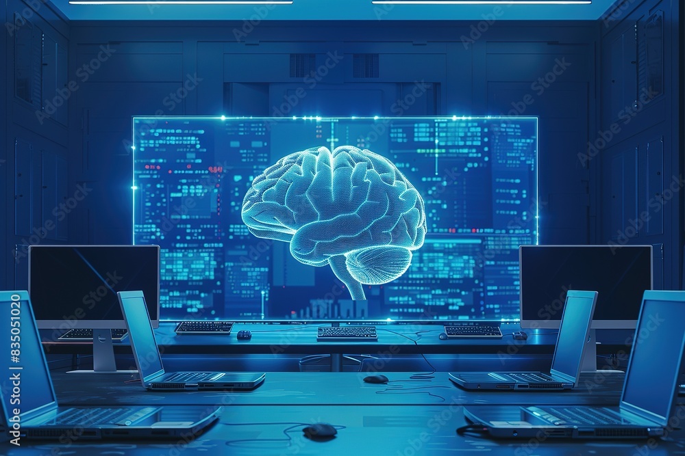 Poster digital brain network: human intelligence linked to technology
