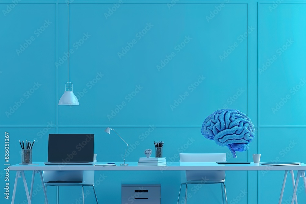 Aufkleber digital brain network: human intelligence linked to technology