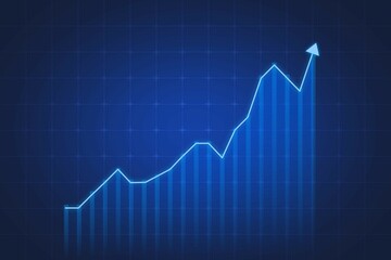 Financial growth chart background. Market chart of business increase stock graph. Success diagram exchange