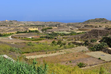 Ta Pinu Church on Gozo is a famous landmark on the island - ISLAND OF MALTA, MALTA - AUGUST 09, 2021 . This was during the Covid 19 pandemic on a hot, bright, summers day on this magnificent island. 