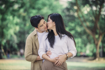 Lesbian couple sharing romantic love and care in public, celebrating joyful union as life partners.