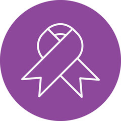 Charity Ribbon line circle icon