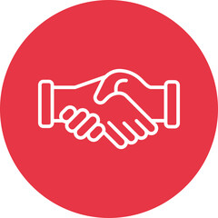 Giving Handshake line circle icon
