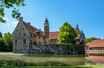 Water castle Vischering, Luedinghausen, North Rhine-Westphalia, Germany, Europe.