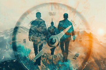 a clock with a man standing in front of it, A community event where people of all backgrounds come together to celebrate