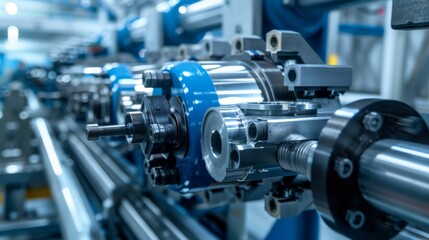 A large metal pipe with many bolts and nuts on it