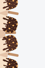 Cartoon ice cream border. Sweet icecream frame. Copy space