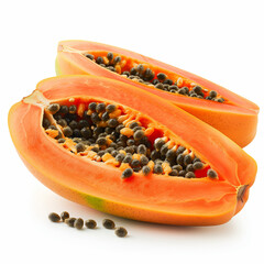 Photo of papaya , Isolated on white background