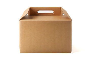 Realistic cardboard box mockup. 3D render illustration isolated on white background. Front view. Can be use for food, cosmetic, pharmacy, sport.