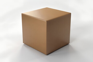 Fototapeta premium A cardboard box mockup.3D render illustration, white background. Front view. Can be use for food, cosmetic, pharmacy, sport.
