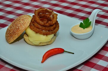 Burger on a plate